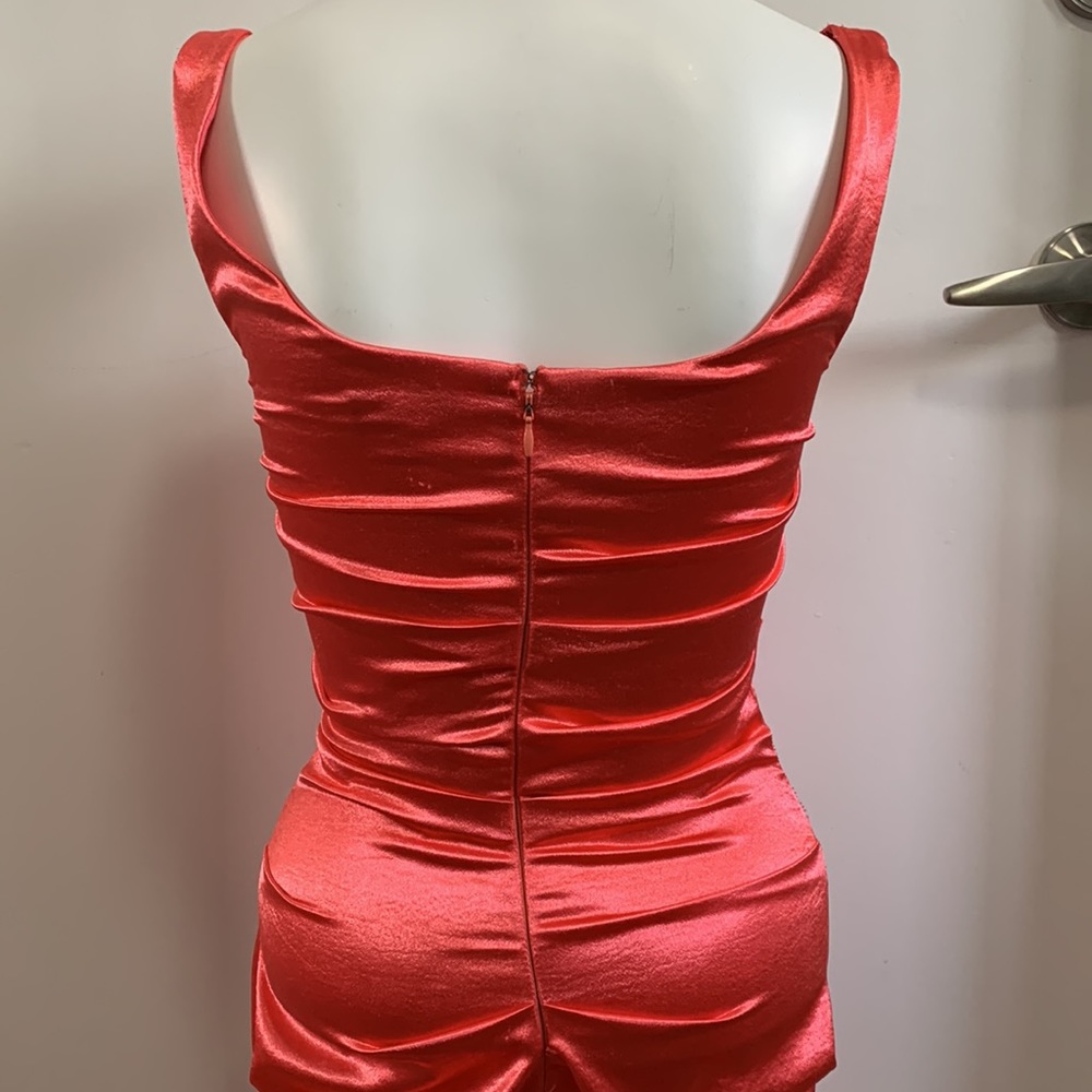Le Château coral satin dress - Picture 7 of 15